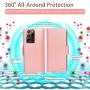 FYY [Resist Harmful Organism] [RFID Blocking] Case for Samsung Galaxy Note 20 Ultra 6.9", PU Leather Wallet Case with [Kickstand Function] and[Card Holder] for Galaxy Note 20 Ultra 6.9" Rose Gold
