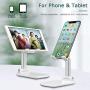 Esonstyle Cell Phone Stand Tablet Stand Foldable Portable Desktop Stand Adjustable Height and Angle Phone Holder for Desk Sturdy Aluminum Metal Stand Compatible with iPhone 11 Pro XS Max XR X Samsung