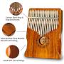 Hellopet Kalimba 17 Keys C Tone Basis Thumb Piano Mahogany Body Material Ore metal Tines with Tuning Hammer Gift for Children Friends and Family (Box style, Yellow)