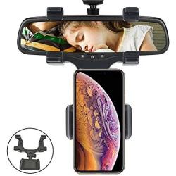 Cell Phone Holder, Car Mount Holder Car Rearview Mirror Mount Holder Truck Auto Bracket Holder Cradle for iPhone XS/X/8/7/6/6s Plus, Samsung Galaxy S9/S8, Huawei Mate 20 Cell Phones and GPS ect