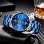 GOLDEN HOUR Mens Watches with Black/Silver Stainless Steel and Metal Casual Waterproof Chronograph Quartz Watch, Auto Date in Colorful Hands