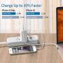 Small Power Strip with USB - NTONPOWER 2 Outlets 3 USB Portable Desktop Charging Station with 15 inches Wrapped Short Extension Cord, Travel Power Strip for for Hotel, Cruise, Home and Office - White