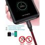 USB Type C Cable, TAKAGI 3Pack 6ft USB C to USB A Nylon Braid Fast Charging Cord High Speed Data Sync Transfer Charger Cable Compatible with Galaxy S9, Note, LG, Pixel 2 XL, Huawei, ONEPLUS (Red)
