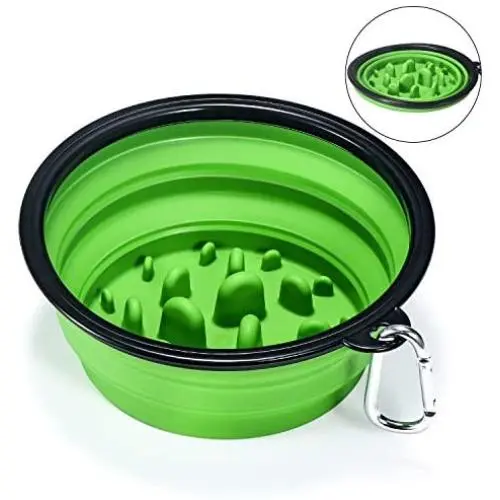 EAXBUX Portable Dog Slow Feeder Bowl Collapsible Silicone Stop Bloat for Pet for Travel,Outdoor,Home EAXBUX Portable Dog Slow Feeder Bowl Collapsible Silicone Stop Bloat for Pet for Travel,Outdoor,Home