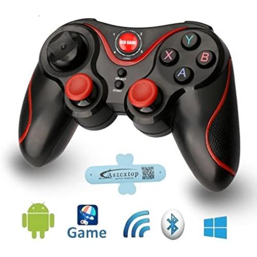 A-szcxtop S3 Bluetooth Gamepad Wire Wireless Rechargeable Game Controller Support for Smart Phone,Pad,TV,TV Box with Android Platform 3.2 and Above