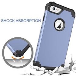 BENTOBEN iPhone 6 Case, iPhone 6S Case, Hybrid Hard PC Soft Rubber Heavy Duty Rugged Bumper Shockproof Anti Slip Cover Full Body Protective Case for iPhone 6/6S, Coral Blue