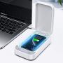 Cell Phone Cleaner Box, 3 in 1 Portable Phone Cleaner Light Box Smart Phone Screen Cleaner Wireless Charger with Aromatherapy Function for iOS Android Mobile Phone, Toothbrush, Jewelry, Watch