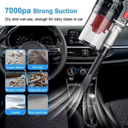 SONRU Car Vacuum Cleaner 7000PA 150W High Power Corded Car Vacuum DC12V Portable Handheld Low Noise Wet Dry Use for Quick Cleaning, Dual Filters, Carrying Bag