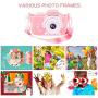 ROOCHL Kids Camera for Girls Gifts HD 2.0 Inches Screen Kids Video Camera Anti-Drop Children Selfie Toy Camera Mini Cartoon Child Camcorder for 3-14-Year-Old with Soft Silicone Case (Pink)