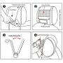 TFY Universal Car Headrest Mount Holder with Angle- Adjustable Holding Clamp for 6-12.9 Inch Tablets