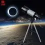 150X Professional Space Astronomical Monocular Telescope with Barlow Lens Eyepiece and Tripod and Moon Filter