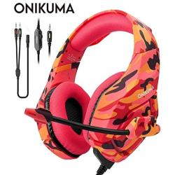 Headset with Mic Camouflage Noise-Cancelling Headphones for PC Cell Phone New Xbox One Laptop (Color : Blue Retail Package)