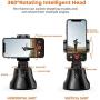 Phone Mount 360°Rotation Auto Face-Object Tracking Smart Shooting Camera Selfie Stick for TikTok/YouTube/Live Stream/Makeup/Compatible with iPhone Android Samsung