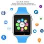 Padgene Bluetooth Smartwatch,Touchscreen Wrist Smart Phone Watch Sports Fitness Tracker with SIM SD Card Slot Camera Pedometer Compatible with iPhone iOS Android for Kids Men Women (Blue)