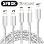 Lightning Cable Apple MFi Certified iphone Charger iPhone Charger Cable Lightning Cable 3 6 10FT 5pack iPhone 11 Pro Xs XR X 8 7 6s 6 Plus MAX ipad Charging Cable Cord Fast USB Accessories Chargers