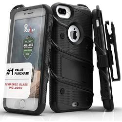 iPhone 8 Plus Case / iPhone 7 Plus Case - Zizo [Bolt Series] w/[iPhone 8 Plus Screen Protector ] Kickstand [Military Grade Drop Tested] Holster Clip