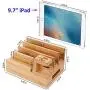 InkoTimes Charging Station with 5-Port USB Charger, Bamboo Charging Station for Multiple Devices of Apple iWatch iPhone iPad Samsung, Universal iOS and Android Cell Phones & Tablets InkoTimes Charging Station with 5-Port USB Charger, Bamboo Charging Station for Multiple Devices of Apple iWatch iPhone iPad Samsung, Universal iOS and Android Cell Phones & Tablets