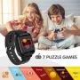 【Kids Smartwatch】- Children‘s Smart Watch Phone, 10 Can Be Set Name SOS Two-Way Calling Music Player Games HD Camera Alarm Clock Calculator Set Wallpaper for Free, Suitable for Teenagers 4-12y(Black)