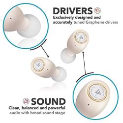 LYPERTEK TEVI - True Wireless Earbuds, Bluetooth 5.0 Stereo Hi-Fi Sound Wireless Earphones, IPX7 Waterproof, Upto 70 Hours Playtime, in-Ear Bluetooth Earphones with Charging Case (Ivory)