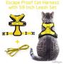 rabbitgoo Cat Harness and Leash for Walking, Escape Proof Soft Adjustable Vest Harnesses for Medium Large Cats, Easy Control Breathable Pet Safety Jacket with Reflective Strips & 1 Metal Leash Ring