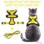 rabbitgoo Cat Harness and Leash for Walking, Escape Proof Soft Adjustable Vest Harnesses for Medium Large Cats, Easy Control Breathable Pet Safety Jacket with Reflective Strips & 1 Metal Leash Ring