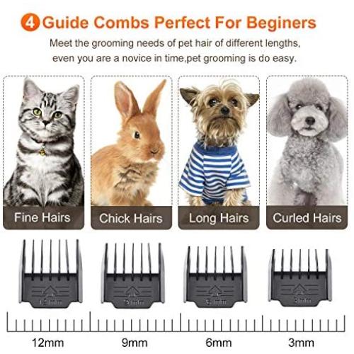 Dog Clippers Low Noise Pet Hair Clippers Professional Rechargeable Cordless Electric Pet Shaver Pet Trimmer Pet Grooming Tools with Comb Guides Scissors Nail Kits for Dogs Cats