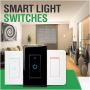 Smart Wi-Fi Light Switch, Alexa Google Home Compatible, iOS Android Smartphone Wireless Remote Control, No Hub Required, Timer Function, Touch Switch On Off, In-Wall, 1 Gang, Single Pole, 15A (Black)