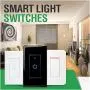 Smart Wi-Fi Light Switch, Alexa Google Home Compatible, iOS Android Smartphone Wireless Remote Control, No Hub Required, Timer Function, Touch Switch On Off, In-Wall, 1 Gang, Single Pole, 15A (Black)