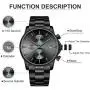 GOLDEN HOUR Mens Watches with Black/Silver Stainless Steel and Metal Casual Waterproof Chronograph Quartz Watch, Auto Date in Colorful Hands GOLDEN HOUR Mens Watches with Black/Silver Stainless Steel and Metal Casual Waterproof Chronograph Quartz Watch, Auto Date in Colorful Hands