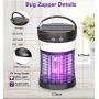 Bug Zapper, okk Portable Electronic Mosquito Killer with 9 Hours Working Time and Solar Insect Killer Lantern Safety 4-in-1 Light 360 Degree Outdoor Mosquito Trap for Home, Garden, Camping, Fishing