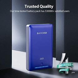 Power Bank RAVPower 16750mAh Portable Charger Ultra-Compact External Battery Pack with 4.5A Max Output Phone Charger Dual USB Ports & Flashlight for iPhone 11 Pro SE Samsung Galaxy S20 Note10 (Blue)