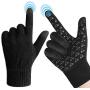 FRETREE Winter Gloves Touchscreen for Men Women - Warm Knit Gloves with Thickened Cuff & Anti-Slip Palm, 3 Finger Touchscreen for Texting & Driving