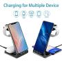 ZHIKE Wireless Charger, 3 in 1 Qi-Certified 10W Fast Charging Stand Compatible with iPhone SE 2020/11 Series/XS Max/XR/XS/8 Plus, Samsung S20/S20+,Airpods,Galaxy Watches and Buds(Not for Apple Watch)
