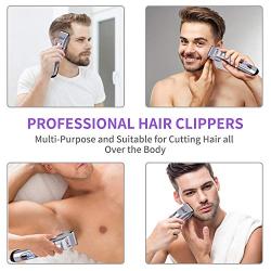 Ceenwes Professional Hair Clippers Cordless Hair trimmer Low Noise Hair Cutting Kit Beard Trimmer IPX7 Waterproof Body Hair Removal Machine with LED Display Hairdressing Cape and Travel Bag