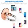 Phone Ring Holder Stand, 2 in 1 Universal Air Vent Car Phone Mount and Phone Finger Grip Ring with Strong Sticky Gel Pad Compatible with iPhone X/8/7/6s/Plus, Galaxy S9/S8/S7 (Rose Gold)