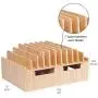 MobileVision 10-Port Bamboo Charging Station Includes 2 Powermod 5 USB Port Chargers for Smartphones & Tablets