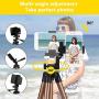 PEYOU Compatible for iPhone Tripod, 50" Extendable Lightweight Aluminum Tripod Stand + Wireless Remote + Phone Holder Mount Compatible for iPhone 11 Pro Max/11 Pro/XR/X/8 Plus & More