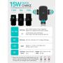 REDBEAN Wireless Car Charger 15W Qi Fast Charging Auto Clamping Mount Windshield Dashboard Air Vent Phone Holder Compatible with iPhone 11 Pro Max XS XR X 8 Plus Samsung S10 S9 S8(Modern Black)