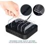 Charging Station for Multiple Devices - 5 Port Cell Phone USB Charger Hub - Quick Charge Multi Phones, Tablet, iPhone, ipad, Kindle and Other Electronic Device Simultaneously