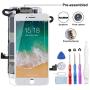 YPLANG for iPhone 8 Screen Replacement, LCD Display 3D Touch Screen Digitizer Full Assembly with Proximity Sensor, Ear Speaker and Front Camera (White)