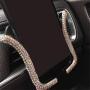 Universal Car Phone Holder Bling Rhinestone Crystal Phone Bracket for Car Air Vent Mount Clip, Stylish Sparkling Shiny Cell Phone Holder for iPhone/Samsung Car Holder (AB Silver)