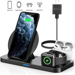 Latest 2020 Wireless Charger,Luffyhh 3 in 1 Qi-Certified Wireless Charging Station for AirPods Pro Apple Watch Series 5/4/3/2/1,Fast Wireless Charging Stand for iPhone 11 Pro/11 Pro Max/XS Max/XR/X