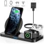 Latest 2020 Wireless Charger,Luffyhh 3 in 1 Qi-Certified Wireless Charging Station for AirPods Pro Apple Watch Series 5/4/3/2/1,Fast Wireless Charging Stand for iPhone 11 Pro/11 Pro Max/XS Max/XR/X
