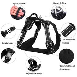 Hikiko Dog Harness No Pull Dog Harness Adjustable Outdoor Metal D Buckle Easy to Control Reflective Oxford Vest for Medium and Large Dogs
