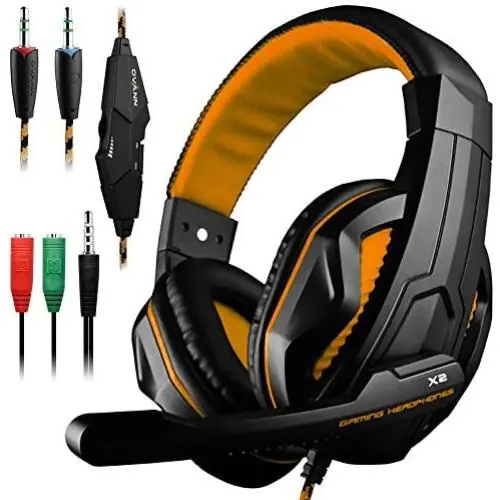 Gaming Headset,DLAND 3.5mm Wired Bass Stereo Noise Isolation Gaming Headphones with Mic for Laptop Computer, Cellphone, PS4 and so on- Volume Control (Black and Orange) Gaming Headset,DLAND 3.5mm Wired Bass Stereo Noise Isolation Gaming Headphones with Mic for Laptop Computer, Cellphone, PS4 and so on- Volume Control (Black and Orange)