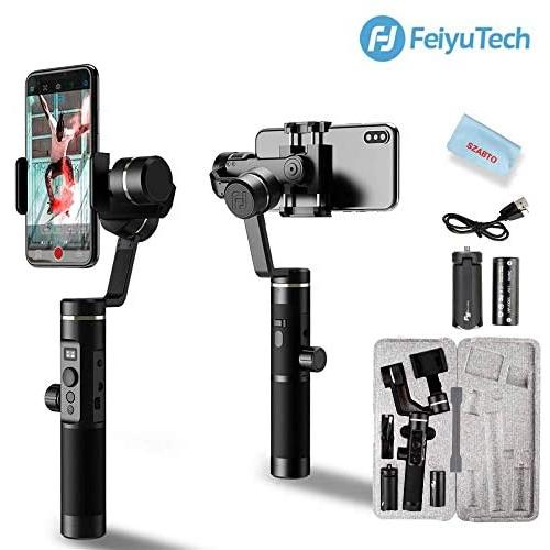 FeiyuTech SPG 2 3-Axis Gimbal Stabilizer for Smartphone iPhone Xs X 8 7 Plus Samsung Galaxy S9+ S9 S8 Gopro 7 6 Splashproof Audio Transmission Bluetooth Dual Mode Connection OLED Display 14H Runtime