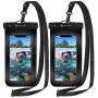 Syncwire Waterproof Phone Pouch [2-Pack] - Universal IPX8 Cell Phone Waterproof Case Dry Bag Protector with Lanyard for Taking Pictures Compatible with iPhone, Samsung and More Up to 7 Inches
