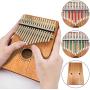 Deoukana Kalimba 17 Keys Thumb Piano with Study Instruction and Tune Hammer, Portable Mahogany Wood Finger Piano, Gift for Kids Adult Beginners Professional. (Mahogany)