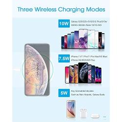 Fast Wireless Charger, NANAMI 7.5W Charging Pad Compatible iPhone SE/11/11 Pro/11 Pro Max/XS Max/XS/XR/X/8 Plus,10W Qi Charger for Samsung S20 S10 S9 S8 S7 Note 10+/9/8 & New Airpods-Ultra Slim Design