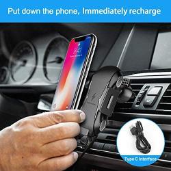 Wireless Car Charger, Phone Mount Holder Auto Clamping 10W/7.5W Qi Fast Charger Air Vent Windshield Dashboard Stand fits iPhone Xs/Xs Max/XR/X/8, Samsung Galaxy S10/S9/S8 by ViceTing (Black1)